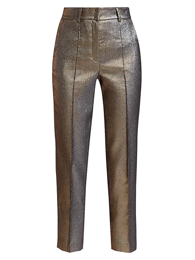 Shop Akris Punto Ferry Lam Cropped Pants In Gold