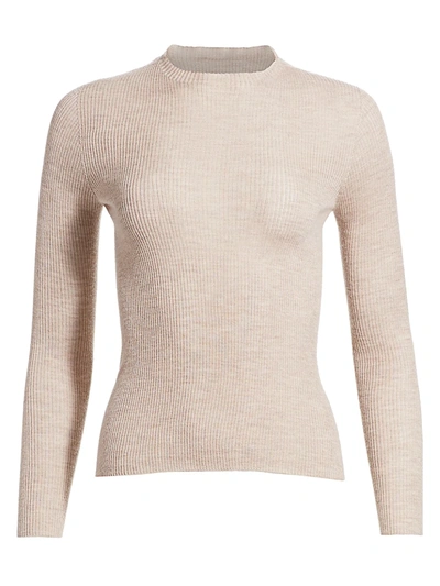 Shop Akris Women's Fine Ribbed Cashmere & Silk Top In Clay
