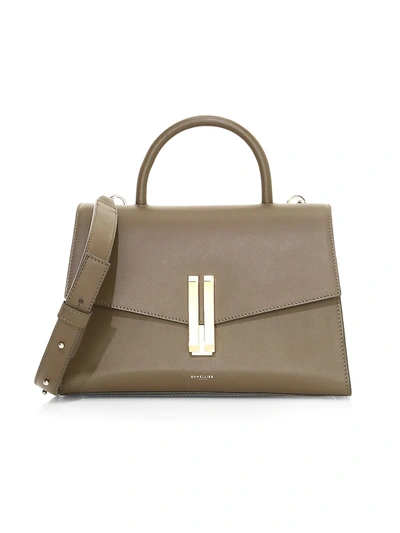 Shop Demellier Montreal Leather Satchel In Olive