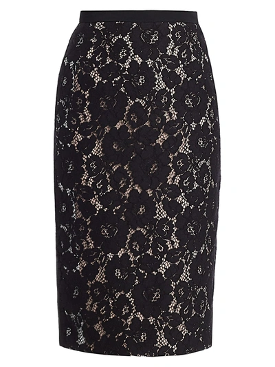 Shop N°21 Women's Lace Pencil Skirt In Black