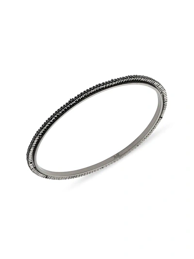 Shop Alexis Bittar Women's Ruthenium-plated & Crystal-spiked Bangle Bracelet In Silver