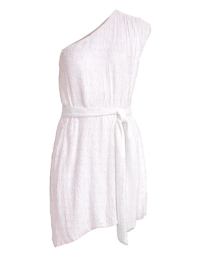 Shop Retroféte Women's Ella One-shouldered Sequin Dress In Pearl White