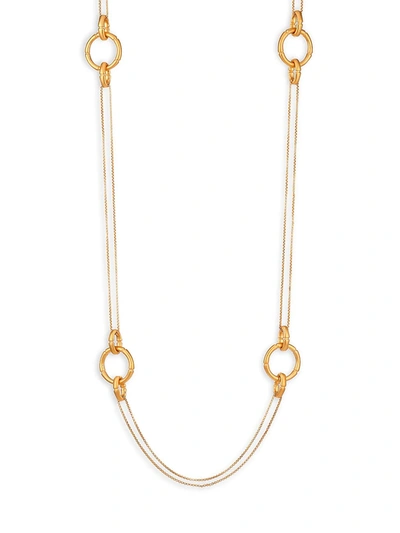 Shop Dean Davidson Bamboo Link Charm Necklace In Gold