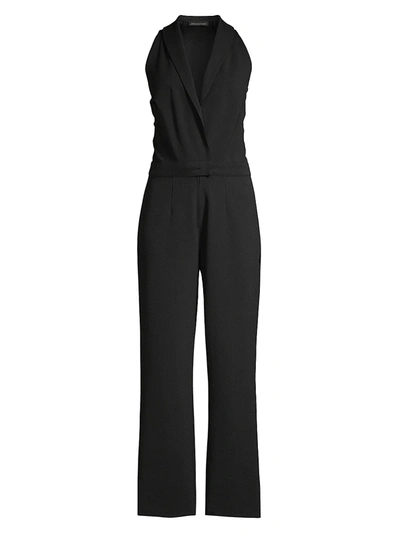 Shop Josie Natori Women's Sleeveless Crepe Jumpsuit In Black