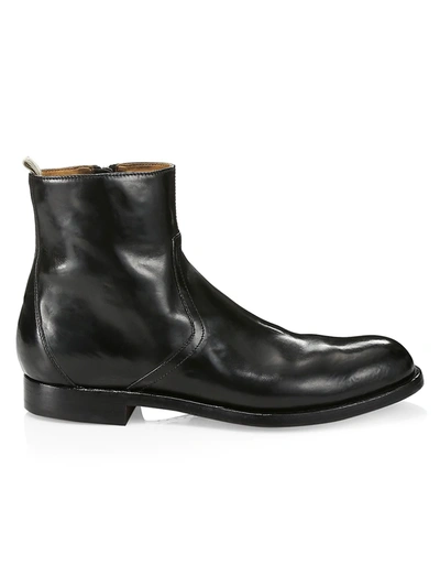 Shop Officine Creative Tempus Leather Ankle Boots In Black