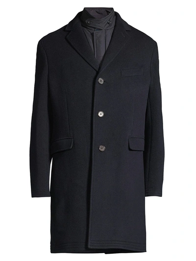 Shop Polo Ralph Lauren Men's Quilted Liner Vest Top Coat In Navy