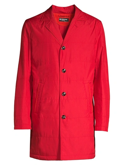 Shop Kiton Men's Packable Rain Coat In Red