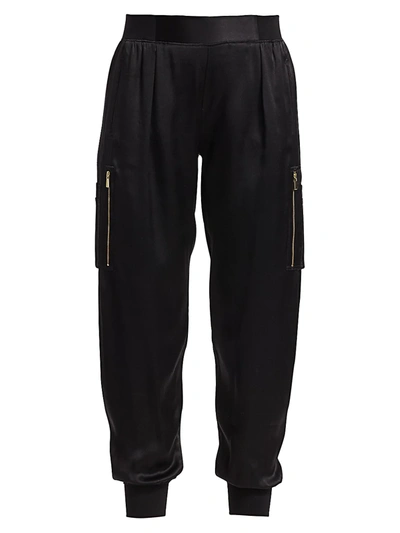 Shop Atm Anthony Thomas Melillo Women's Silk Jogger Pants In Black