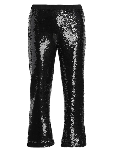 Shop Figue Bohemian Rhapsody Verushka Sequin Pants In Black