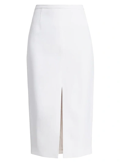 Shop Michael Kors Front-slit Pencil Skirt In Optic White