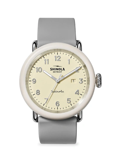 Shop Shinola Detrola The Pine Knob Stainless Steel And Resin Case Watch In Grey