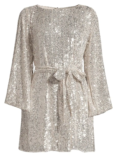 Shop Jay Godfrey Maggie Sequin Mesh Dress In Silver