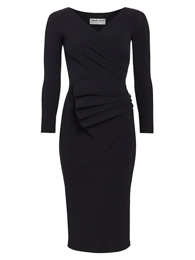 Shop Chiara Boni La Petite Robe Women's Kaya Pleated Detail Sheath Dress In Black
