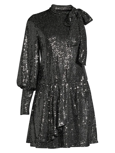 Shop Black Halo Darby Sequin Disco Mini Dress
