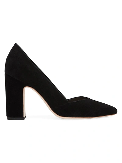 Shop Loeffler Randall Women's Paulina Block-heel Suede Pumps In Black