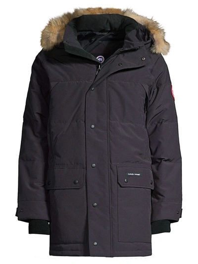 Shop Canada Goose Emory Coyote Fur Hooded Parka In Navy