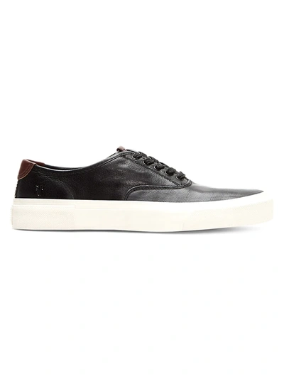 Shop Frye Ludlow Lace-up Leather Sneakers In Black White