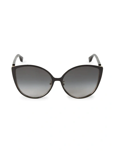 Shop Fendi Women's 60mm Round Sunglasses In Black