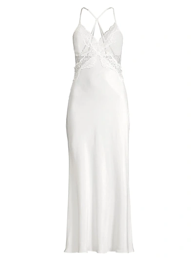 Shop Jonquil Women's Sara Satin & Lace Sleep Gown In Ivory