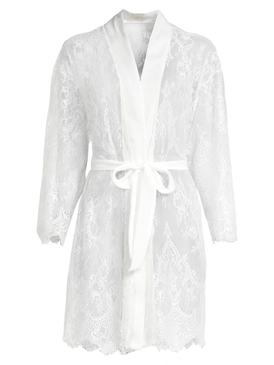 Shop Jonquil Sara Scalloped Lace Short Robe In Ivory