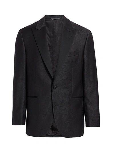 Shop Saks Fifth Avenue Men's Collection Textured Dinner Jacket In Black