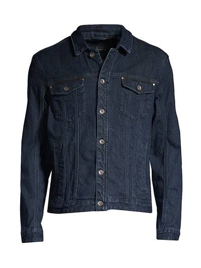 Shop John Varvatos Denim Trucker Jacket In Indigo