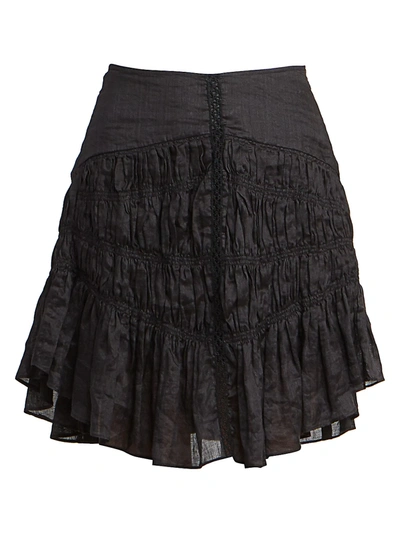 Shop Isabel Marant Women's Sidney Short Ruched Skirt In Black