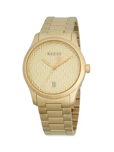 Shop Gucci G-timeless Goldtone Stainless Steel Bracelet Watch