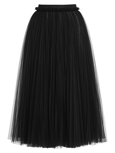 Shop Dolce & Gabbana Women's Tulle Midi Skirt In Black
