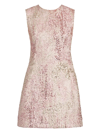 Shop Dolce & Gabbana Sleeveless Metallic Jacquard A-line Dress In Light Pink