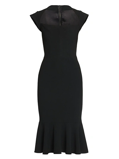 Shop Dolce & Gabbana Women's Cady Ruffle-hem Fitted Midi Dress In Black