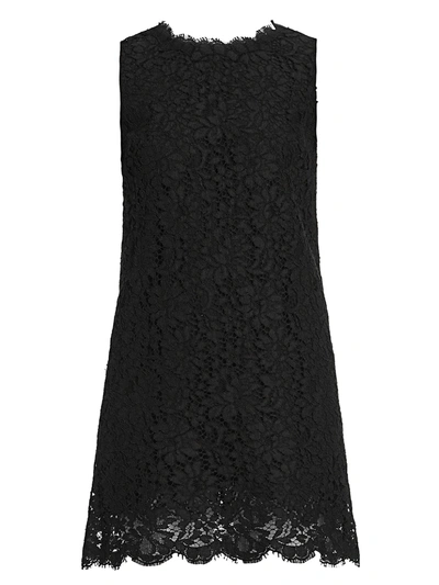 Shop Dolce & Gabbana Sleeveless Lace Mini Dress In Black