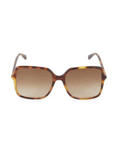 Shop Gucci Gg0544s-002 57mm Sunglasses In Avana