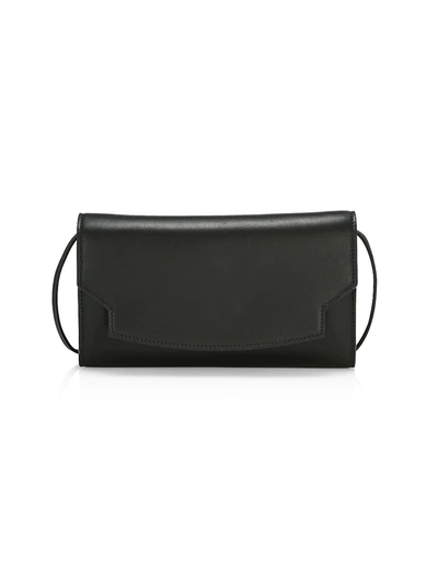 Shop The Row Lady Leather Wallet-on-strap In Black