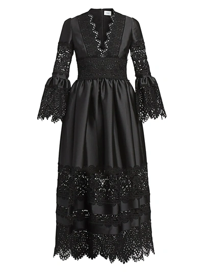 Shop Erdem Women's Irmina Mikado Lace Dress In Black