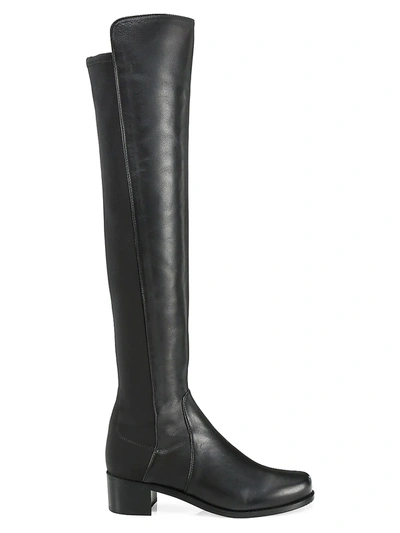 Stuart Weitzman Keelan City Microstretch And Leather Knee Boots In Black