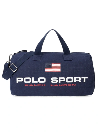 Shop Polo Ralph Lauren Men's Polo Sport Canvas Duffel Bag In Navy