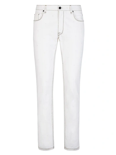 Shop Fendi Slim-fit Ff Jeans In White