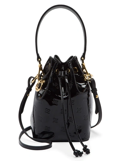 Fendi, Mon Trésor small embossed leather bucket bag, NET-A-PORTER.COM  #smallblackdrawstringbag