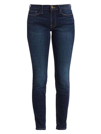 Shop Frame Le Skinny High-rise Jeans In Blue