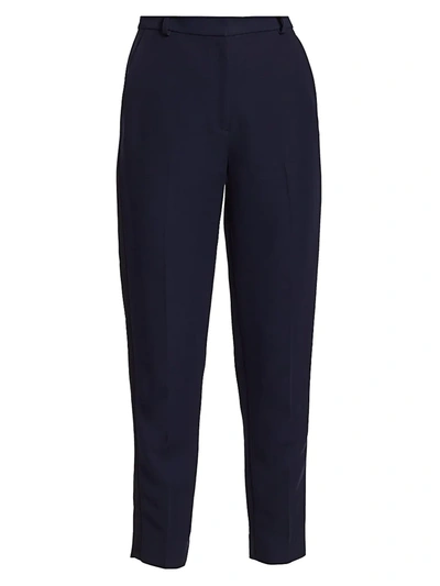 Shop St. John Tuxedo Faille Pants In Navy