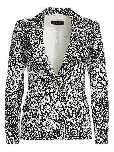 Shop Escada Women's Bikenati Abstract Leopard Print Jacket In Black Leopard