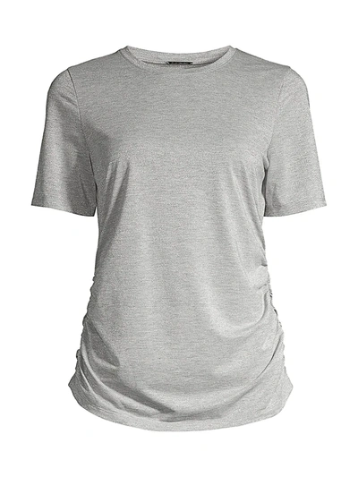 Shop Elie Tahari Laon Ruched T-shirt In Grey Metallic