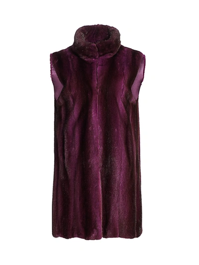 Shop The Fur Salon Mink Vest In Violet