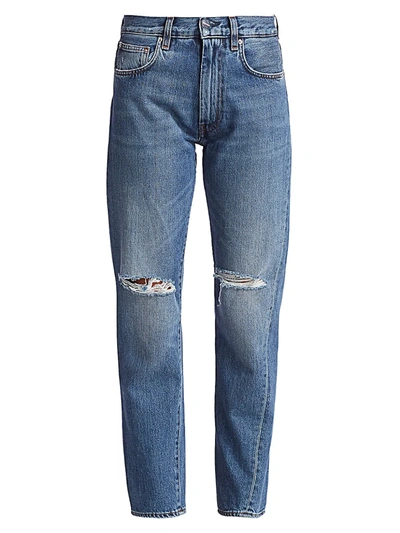 Shop Totême Women's Original Distressed Straight-leg Jeans In Ripped Wash Blue