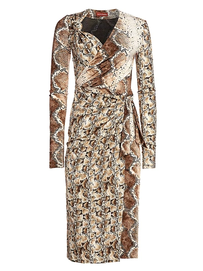 Shop Altuzarra Dinah Snakeskin-print Midi Dress In Ivory