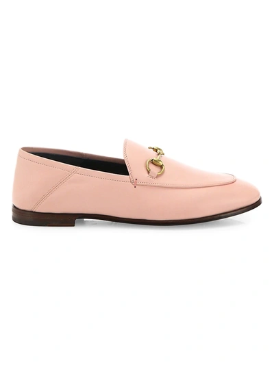 Shop Gucci Women's Brixton Leather Horsebit Loafers In Pink