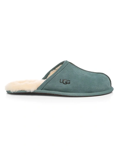 Shop Ugg Scuff Fur-lined Mule Slippers In Salty Blue