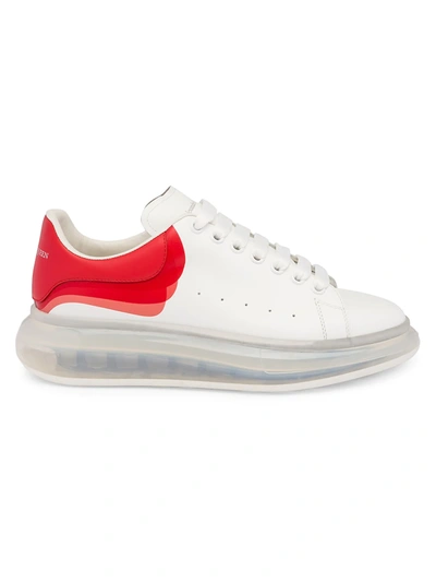 Shop Alexander Mcqueen Men's Men's Transparent Sole Oversized Sneakers In White Red