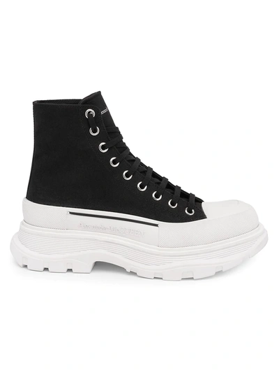 Shop Alexander Mcqueen Men's Men's Tread Slick Boots In Black White